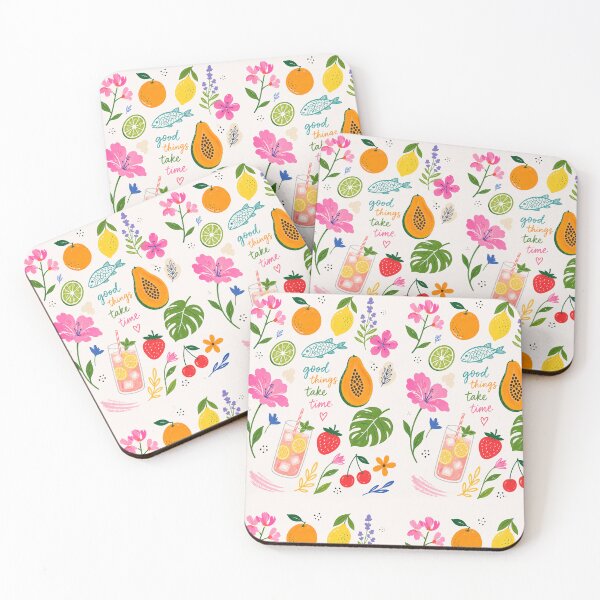Item preview, Good Things Take Time – Colorful Fruit & Flower Summer Garden Design designed and sold by vinothmech53.