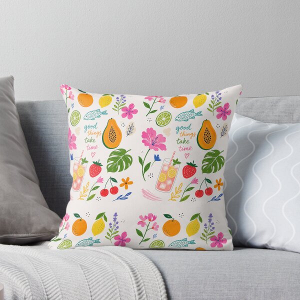 Item preview, Good Things Take Time – Colorful Fruit & Flower Summer Garden Design designed and sold by vinothmech53.
