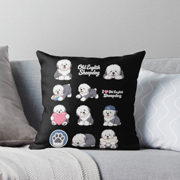 Item preview, Cute Old English Sheepdog stickers and apparel design designed and sold by rafaeltto.