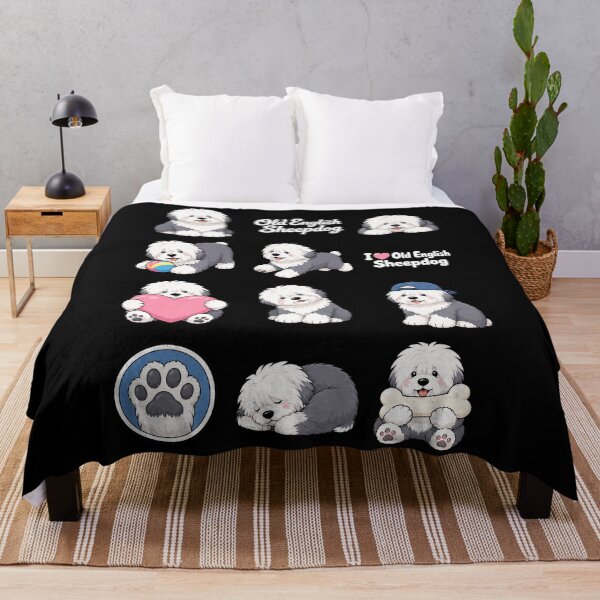 Item preview, Cute Old English Sheepdog stickers and apparel design designed and sold by rafaeltto.