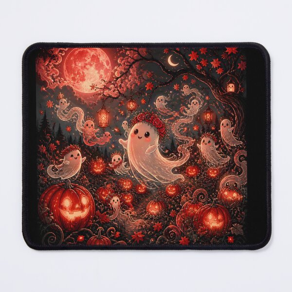 Item preview, Charming Ghosts Under a Red Full Moon designed and sold by Shelley Loewnau-Jones Studio.