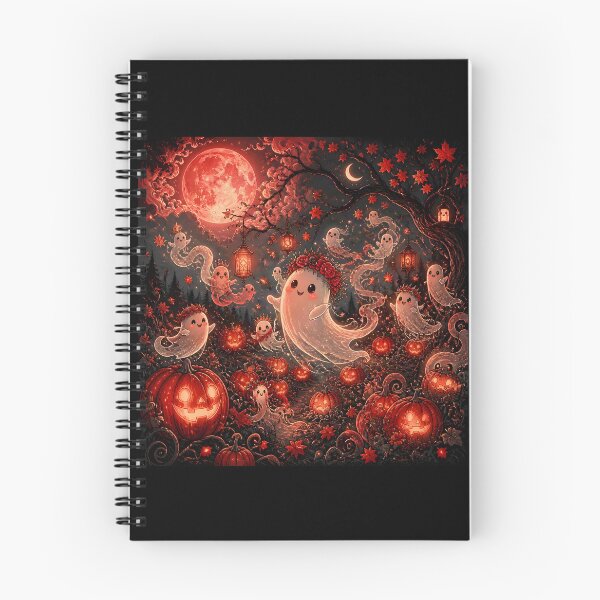 Item preview, Charming Ghosts Under a Red Full Moon designed and sold by Shelley Loewnau-Jones Studio.