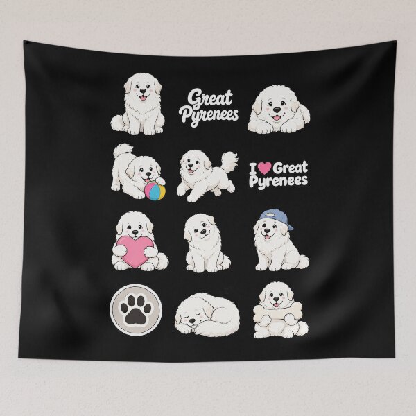 Item preview, Cute Great Pyrenees stickers and apparel design designed and sold by rafaeltto.
