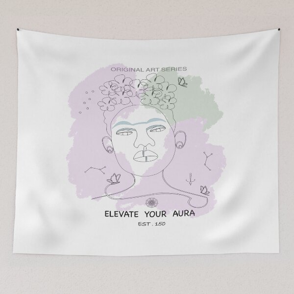 Item preview, Elevate Your Aura Frida Kahlo Line Art designed and sold by ArtBySaMandala.