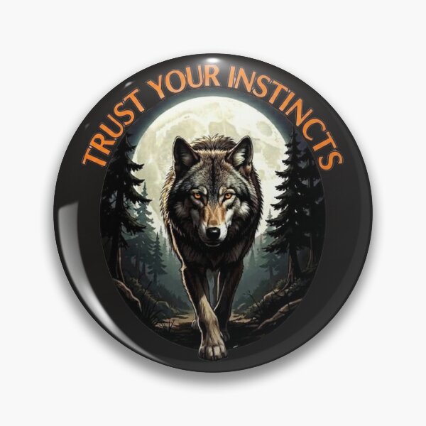 Item preview, Wolf with full moon behind - Trust your instincts designed and sold by The best online style shop.