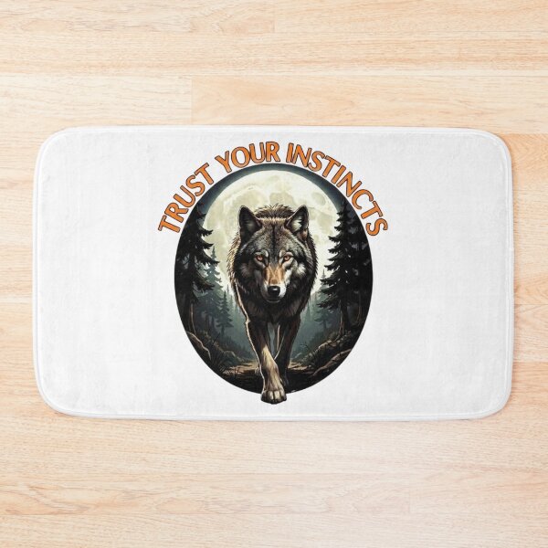 Item preview, Wolf with full moon behind - Trust your instincts designed and sold by The best online style shop.