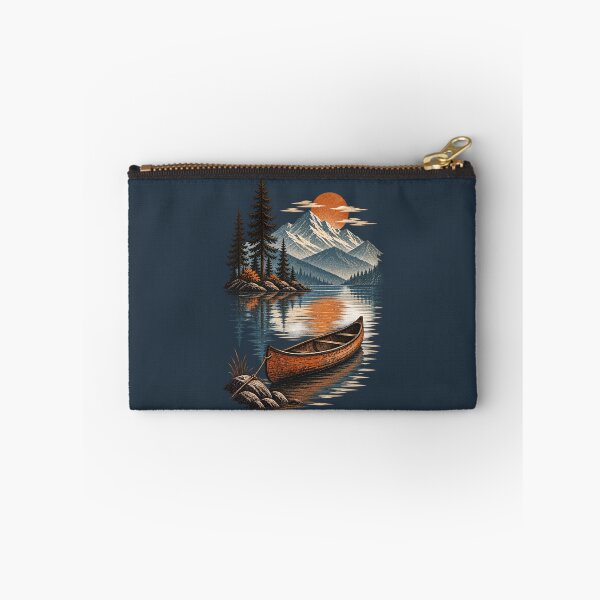 Item preview, Canoe Mountain Lake Sunset Vintage Wilderness designed and sold by BROHLine Studio.