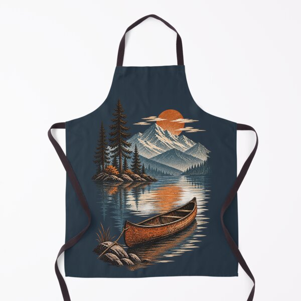 Item preview, Canoe Mountain Lake Sunset Vintage Wilderness designed and sold by BROHLine Studio.