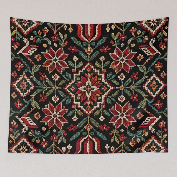 Item preview, Dark Turkish Heritage Floral Mosaic Pattern designed and sold by BrainCurves.