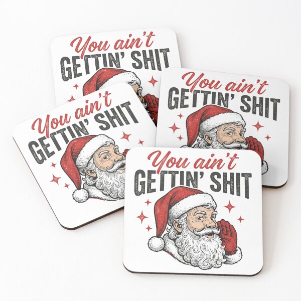 Item preview, You Ain't Gettin' Shit Funny Sarcastic Santa Naughty List Retro Christmas Art designed and sold by raedattia.