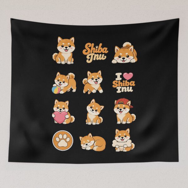 Item preview, Cute Shiba Inu stickers and apparel design designed and sold by rafaeltto.