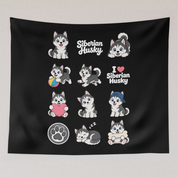 Item preview, Cute Siberian Husky stickers and apparel design designed and sold by rafaeltto.
