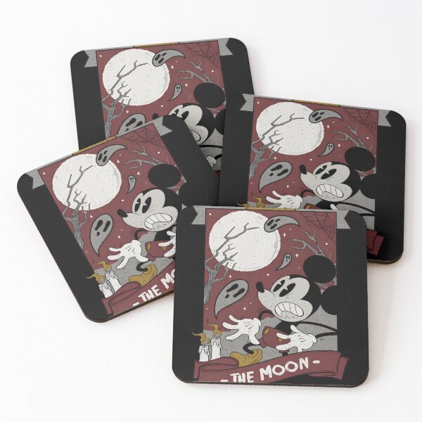 Item preview, The Moon Tarot Card Vintage Cartoon Mouse Spooky designed and sold by ZEtexaxe.