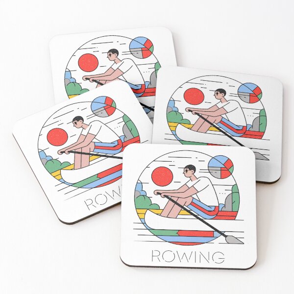 Item preview, Sticker - Decal - Rowing Sport Illustration designed and sold by ForeverPrintsOK.