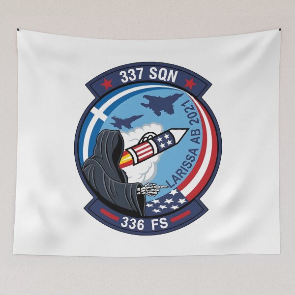 Item preview, Hellenic Air Force 337 SQN & US Air Force 336 FS Larissa AB 2021 Joint Deployment Patch designed and sold by CharlieDesings.