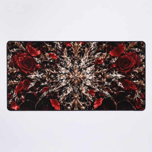 Item preview, Red Rose Kaleidoscope Mandala Burst designed and sold by KuzeyWestStudio.