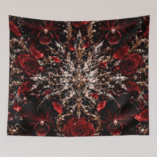 Item preview, Red Rose Kaleidoscope Mandala Burst designed and sold by KuzeyWestStudio.