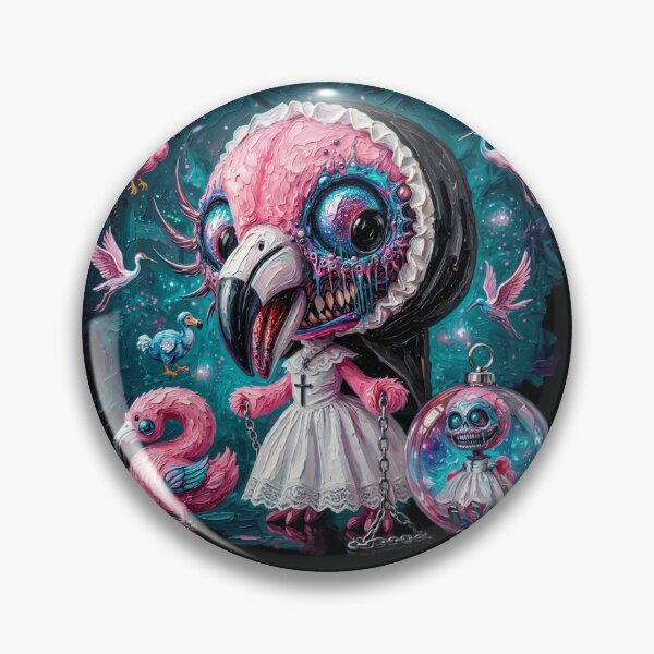 Item preview, Creepy Cute Flamingo Nun Pop Surrealism Art designed and sold by LujziWorld.