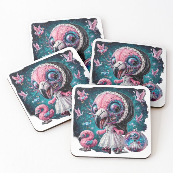 Item preview, Creepy Cute Flamingo Nun Pop Surrealism Art designed and sold by LujziWorld.