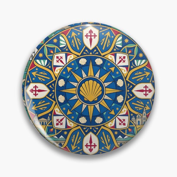 Item preview, Modern Camino de Santiago Scallop Shell Mandala designed and sold by Sybille-Yates.