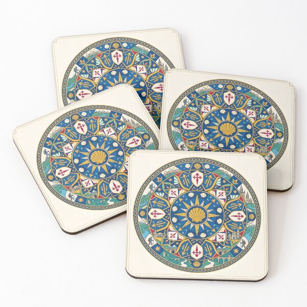 Item preview, Modern Camino de Santiago Scallop Shell Mandala designed and sold by Sybille-Yates.