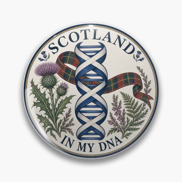 Item preview, Scottish Heritage DNA Ancestry Pride Saltire Badge Design designed and sold by ArcanePrintsxo.
