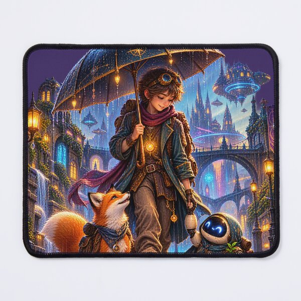 Item preview, Under One Umbrella Friendship Fantasy Art designed and sold by ADEL MASSRY (AM)©.