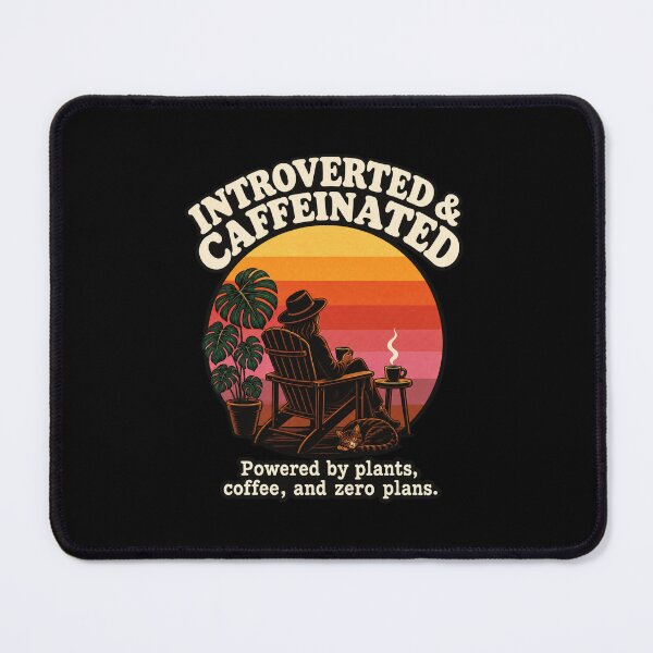 Item preview, My Happy Place | Retro Sunset Introvert Coffee Plant Silhouette | Vintage Aesthetic T-Shirt designed and sold by Final Chance Designs⭐️⭐️⭐️⭐️⭐️.