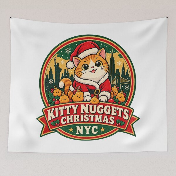 Item preview, Kitty Nuggets Christmas Shirt – Funny NYC Cat Santa Meme Design designed and sold by Globalcitytees.