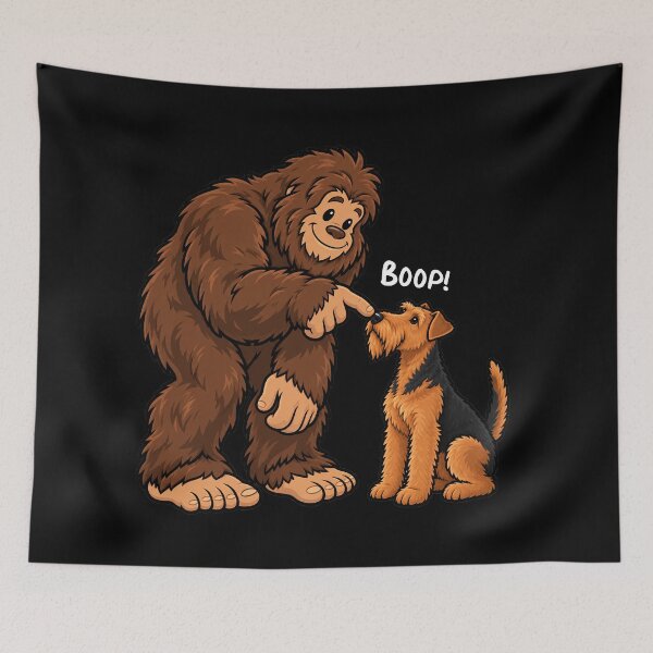 Item preview, Bigfoot and Airedale Terrier Boop Fun Design Sasquatch designed and sold by rafaeltto.