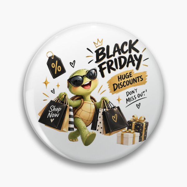 Item preview, Black Friday Shopping Turtle designed and sold by DoveArtDesigns.