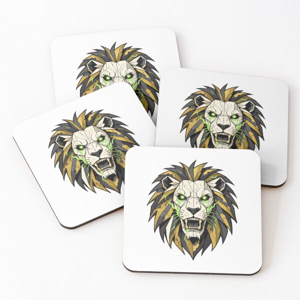 Item preview, Zombie Cyberpunk Lion - Geometric Halloween Mascot Art designed and sold by Marcu Ioachim.