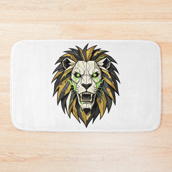 Item preview, Zombie Cyberpunk Lion - Geometric Halloween Mascot Art designed and sold by Marcu Ioachim.