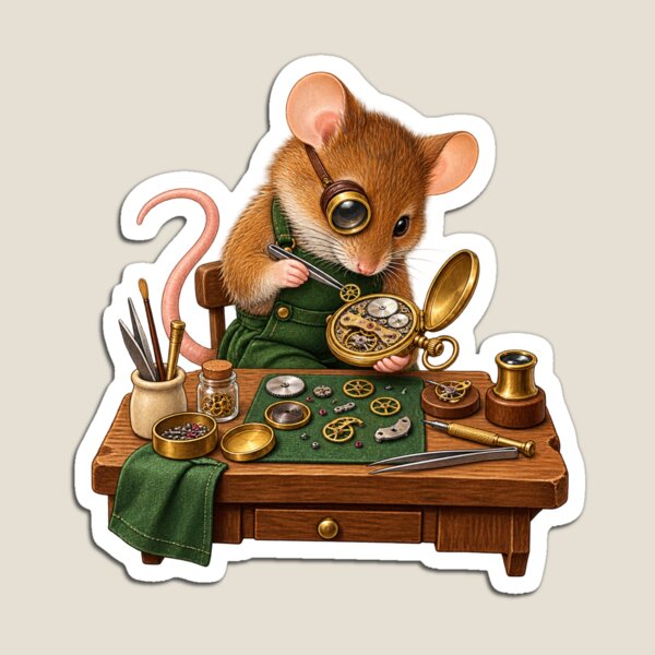 Item preview, Mouse Watchmaker Repairing a Pocket Watch designed and sold by Danioss.