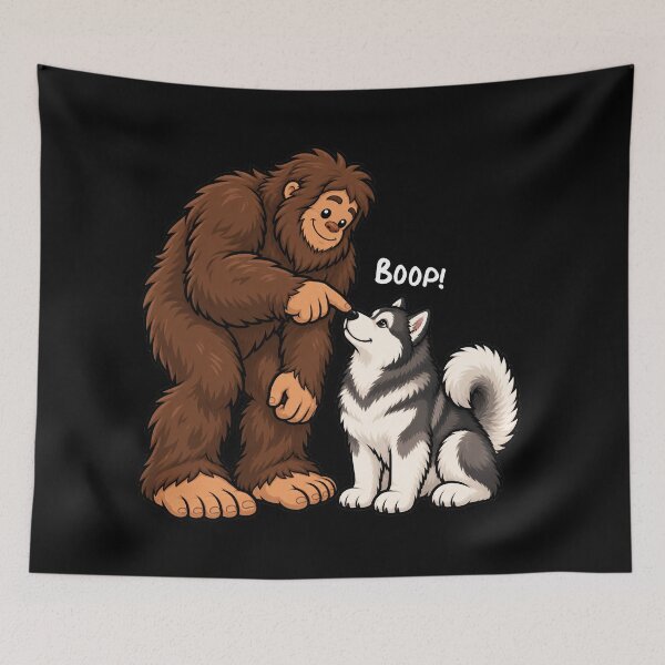 Item preview, Bigfoot and Alaskan Malamute Boop Fun Design Sasquatch designed and sold by rafaeltto.