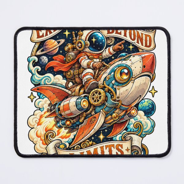 Item preview, Explore Beyond Limits – Steampunk Astronaut Rocket Space Adventure designed and sold by Arulsha.