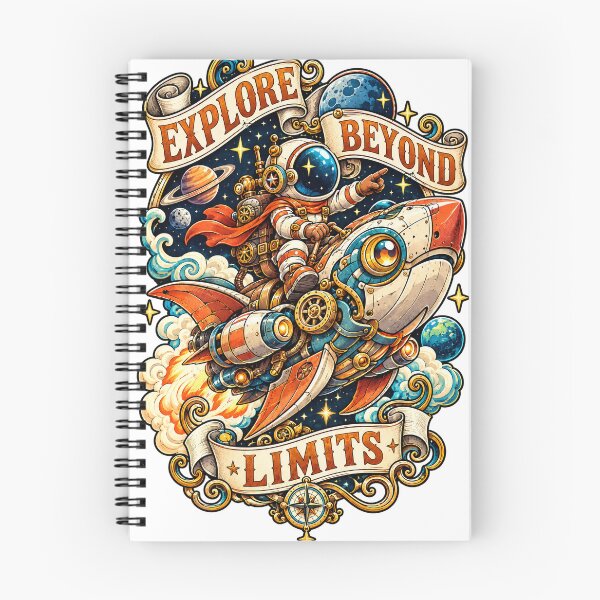 Item preview, Explore Beyond Limits – Steampunk Astronaut Rocket Space Adventure designed and sold by Arulsha.