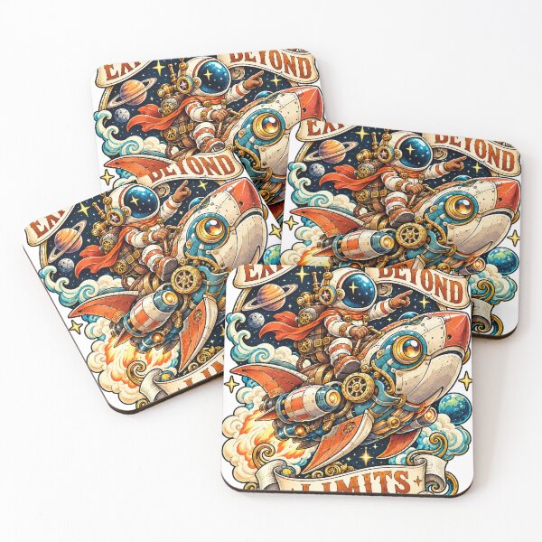 Item preview, Explore Beyond Limits – Steampunk Astronaut Rocket Space Adventure designed and sold by Arulsha.