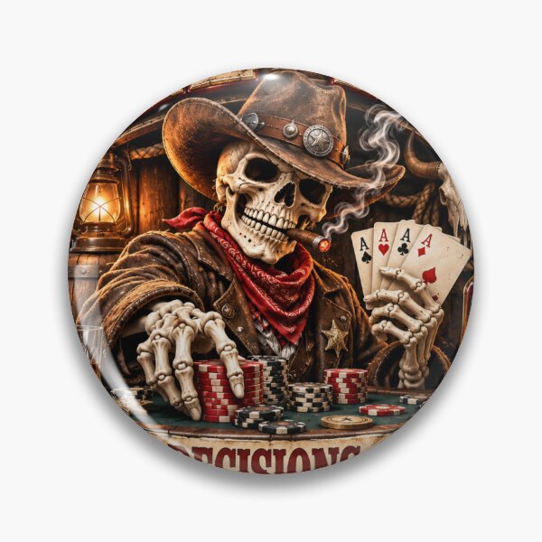 Item preview, All In Bad Decisions Club Poker Cowboy Skeleton Western designed and sold by OUICHA.