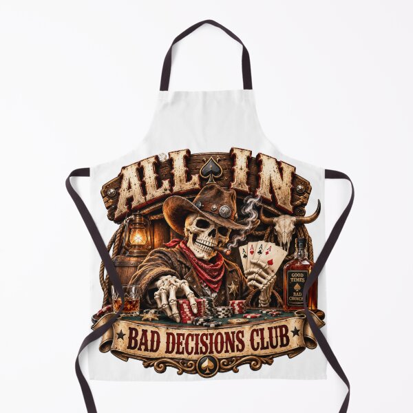 Item preview, All In Bad Decisions Club Poker Cowboy Skeleton Western designed and sold by OUICHA.