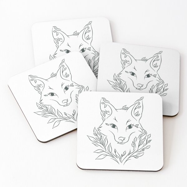 Item preview, Botanical Leaf Fox Portrait Line Art designed and sold by BGMeYou.