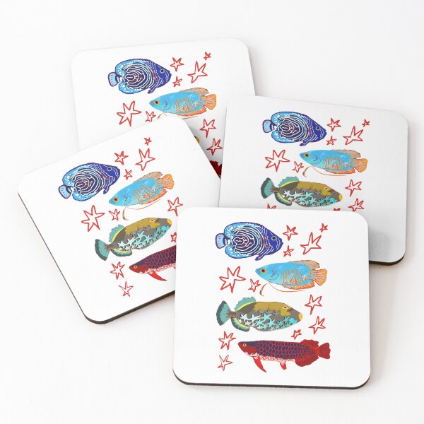 Item preview, Colorful Tropical Fish and Star Art designed and sold by ostenlee.