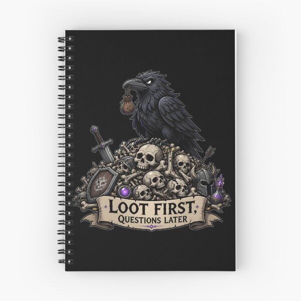 Item preview, Loot First Questions Later Funny DND Raven Loot Goblin designed and sold by BadhbhLoot.