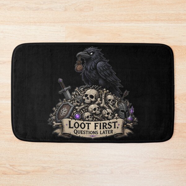 Item preview, Loot First Questions Later Funny DND Raven Loot Goblin designed and sold by BadhbhLoot.