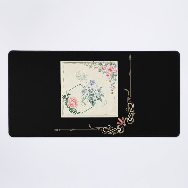 Item preview, Vintage Floral Frame Pink Roses & Blue Bouquet Scrapbook Art designed and sold by Verantia.