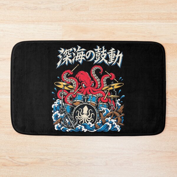 Item preview, Kraken Drummer – Deep Sea Rock Monster Ocean Metal Music T-Shirt designed and sold by Leeded.