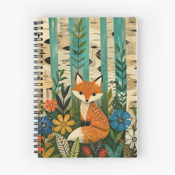 Item preview, Scandinavian Folk Art Red Fox Birch Wildflower Forest designed and sold by GrinGalore.