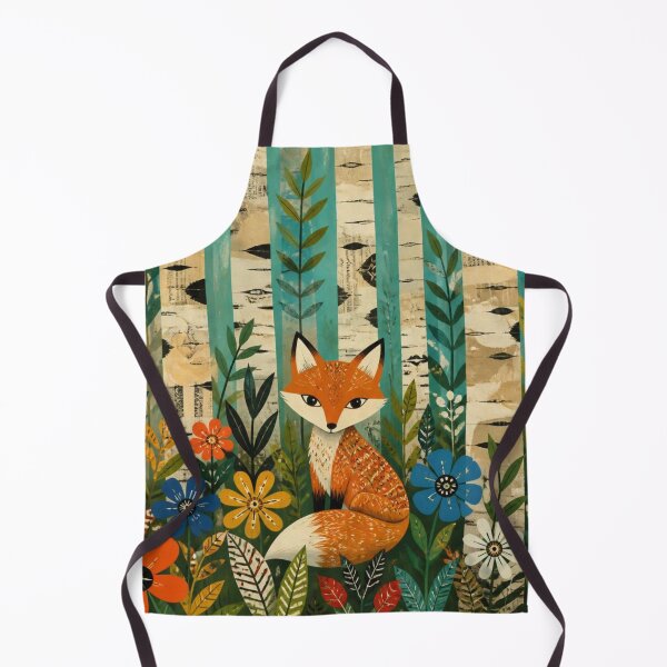 Item preview, Scandinavian Folk Art Red Fox Birch Wildflower Forest designed and sold by GrinGalore.
