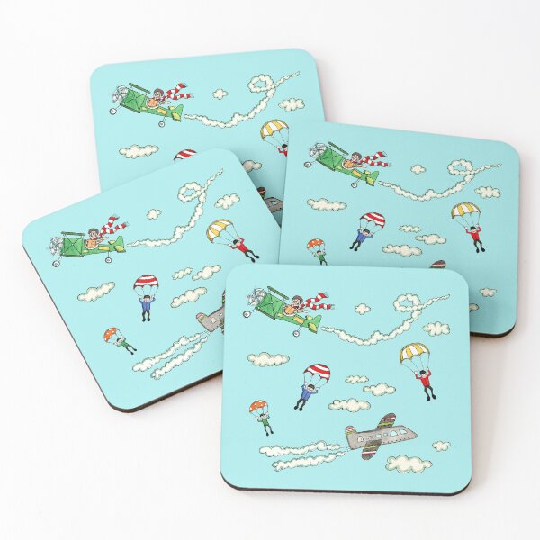 Item preview, Planes and Parachutes - Blue Background designed and sold by Helen McCartney Designs.