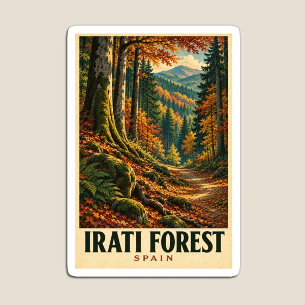 Item preview, Irati Forest Spain Vintage Travel Poster designed and sold by TravelScape Studio.
